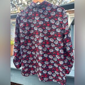 Brooks Brothers Red and Black Floral blouse